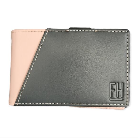 Forrest & Harold Slim RFID Money Clip Wallet in Top Grain Leather in gray pink - Picture 1 of 9